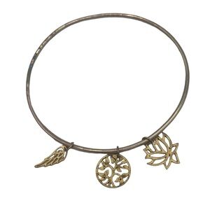 Sterling silver GP bracelet charms kinetic lotus flower, wings, tree of life